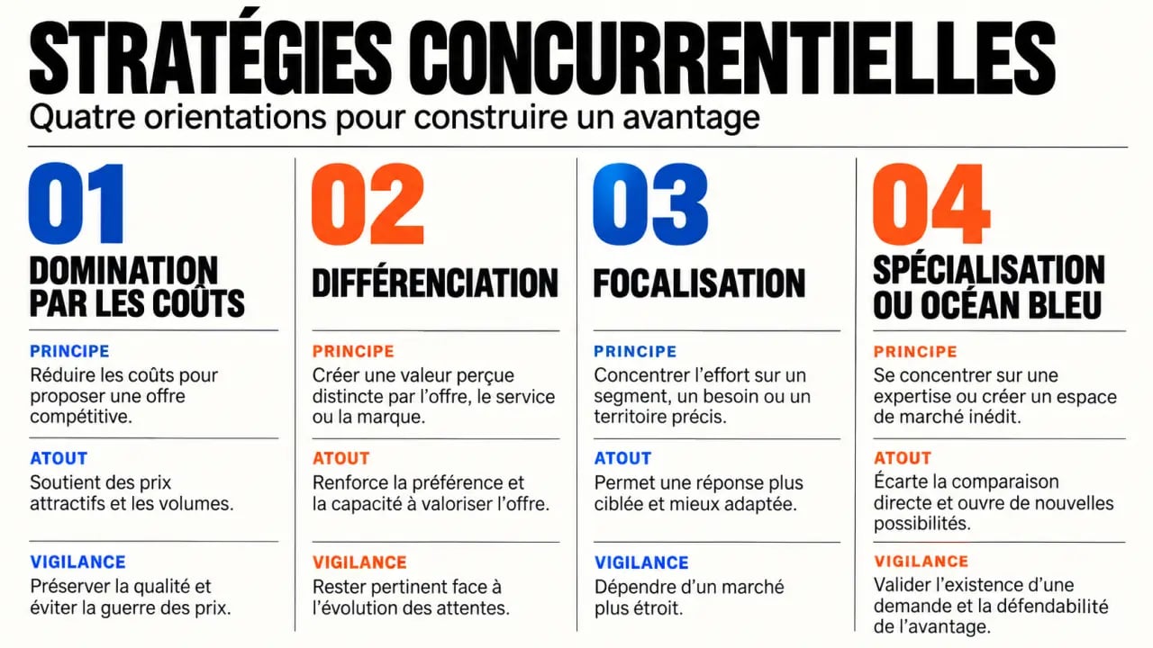 Comparaison des stratégies concurrentielles dans une stratégie d’entreprise