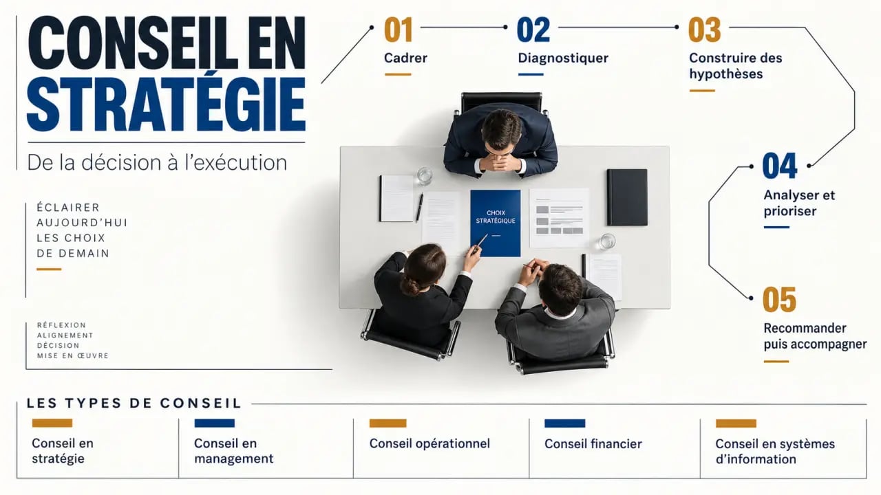 Conseil en stratégie : étapes d’une mission et différences entre types de conseil
