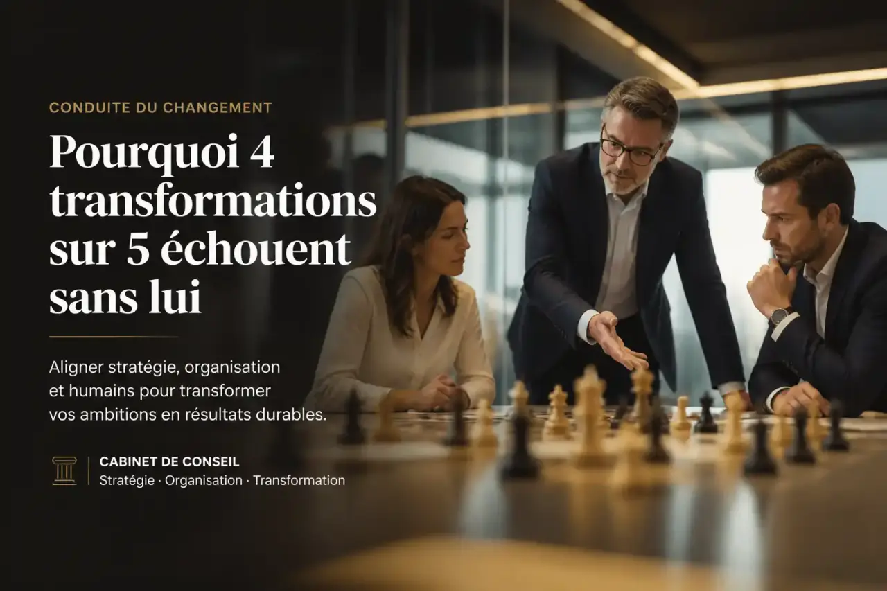 Cabinet de conseil en conduite du changement : pourquoi 4 transformations sur 5 échouent sans lui