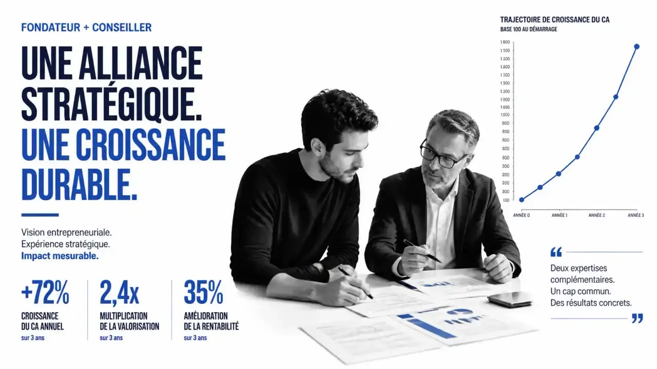 Conseiller startup accompagnant un fondateur pour structurer son projet