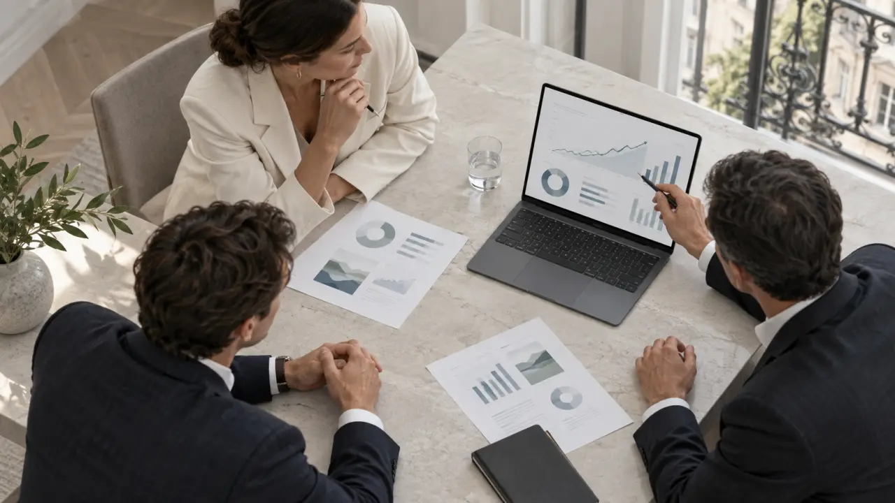 Tableau de bord financier présentant l’évolution de l’EBITDA d’une PME