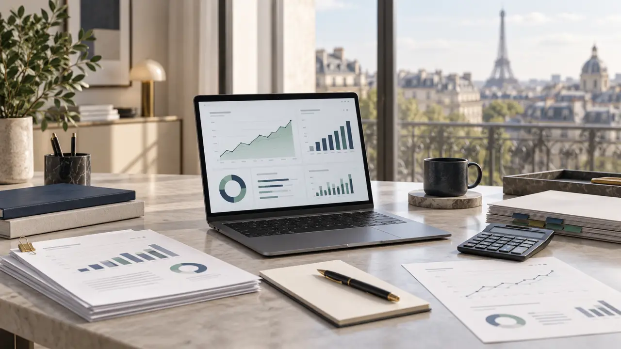Tableau de bord financier préparé pour une levée de fonds